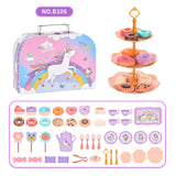 Maxbell Tea Party Set Cups Bowls Plates Pretend Game for Childrens Day Birthday Gift