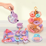Maxbell Tea Party Set Cups Bowls Plates Pretend Game for Childrens Day Birthday Gift