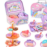 Maxbell Tea Party Set Cups Bowls Plates Pretend Game for Childrens Day Birthday Gift