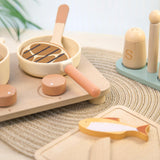 Maxbell Play Kitchen for Kids Realistic Wooden Kitchen Toys for Preschool Boys Girls