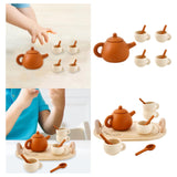 Maxbell Pretend Play Tea Set Toy Kitchen Playset for Children Ages 3 4 5 6 Years Old no tray