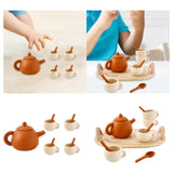 Maxbell Pretend Play Tea Set Toy Kitchen Playset for Children Ages 3 4 5 6 Years Old no tray
