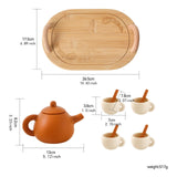 Maxbell Pretend Play Tea Set Toy Kitchen Playset for Children Ages 3 4 5 6 Years Old with tray