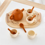 Maxbell Pretend Play Tea Set Toy Kitchen Playset for Children Ages 3 4 5 6 Years Old with tray