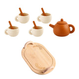 Maxbell Pretend Play Tea Set Toy Kitchen Playset for Children Ages 3 4 5 6 Years Old with tray