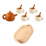 Maxbell Pretend Play Tea Set Toy Kitchen Playset for Children Ages 3 4 5 6 Years Old with tray