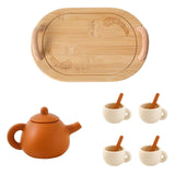 Maxbell Pretend Play Tea Set Toy Kitchen Playset for Children Ages 3 4 5 6 Years Old with tray