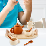 Maxbell Pretend Play Tea Set Toy Kitchen Playset for Children Ages 3 4 5 6 Years Old with tray