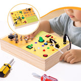 Maxbell Wooden Switches Busy Board Early Education for Boys Girls Children Preschool