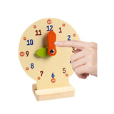 Maxbell Kids Learning Clock with Dry Erase Pen Wood Practice Clock for 4-6 Years Old