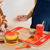Maxbell Burger Stacking Toy Simulation Kitchen Toy Set for 3 4 5 Years Old Baby Kids