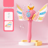 Maxbell Bubble Wand for Kids Supplies Portable Bubble Maker for Party Holiday Indoor Pink