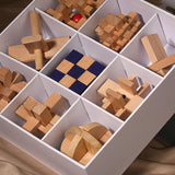 Maxbell Wooden Brain Teaser for Kids & Adults Gifts Development Coffee Table Puzzles Style A