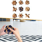 Maxbell Wooden Brain Teaser for Kids & Adults Gifts Development Coffee Table Puzzles Style A