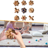 Maxbell Wooden Brain Teaser for Kids & Adults Gifts Development Coffee Table Puzzles Style A