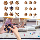 Maxbell Wooden Brain Teaser for Kids & Adults Gifts Development Coffee Table Puzzles Style A
