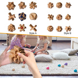 Maxbell Wooden Brain Teaser for Kids & Adults Gifts Development Coffee Table Puzzles Style A