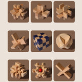 Maxbell Wooden Brain Teaser for Kids & Adults Gifts Development Coffee Table Puzzles Style A