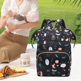 Maxbell Diaper Bag Backpack Stylish Insulated Bottle Bag Organizer for Women Holiday Black