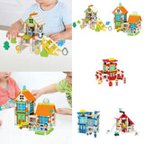 Maxbell Wooden House DIY Building Blocks Set Engineering Learning Toy Zoo