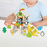 Maxbell Wooden House DIY Building Blocks Set Engineering Learning Toy Zoo