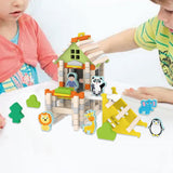 Maxbell Wooden House DIY Building Blocks Set Engineering Learning Toy Zoo