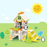 Maxbell Wooden House DIY Building Blocks Set Engineering Learning Toy Zoo