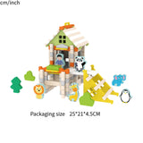 Maxbell Wooden House DIY Building Blocks Set Engineering Learning Toy Zoo