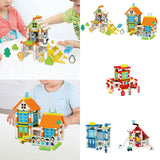 Maxbell Wooden House DIY Building Blocks Set Engineering Learning Toy Zoo