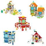 Maxbell Wooden House DIY Building Blocks Set Engineering Learning Toy Zoo