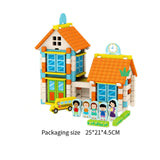 Maxbell Wooden House DIY Building Blocks Set Engineering Learning Toy School