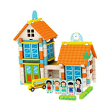 Maxbell Wooden House DIY Building Blocks Set Engineering Learning Toy School