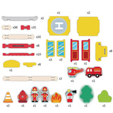 Maxbell Wooden House DIY Building Blocks Set Engineering Learning Toy Fire Station