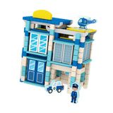 Maxbell Wooden House DIY Building Blocks Set Engineering Learning Toy Police Station