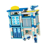 Maxbell Wooden House DIY Building Blocks Set Engineering Learning Toy Police Station