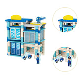 Maxbell Wooden House DIY Building Blocks Set Engineering Learning Toy Police Station