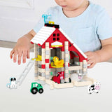 Maxbell Wooden House DIY Building Blocks Set Engineering Learning Toy Farm