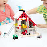Maxbell Wooden House DIY Building Blocks Set Engineering Learning Toy Farm