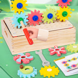 Maxbell Wooden Gears Toys Building Blocks for Boys and Girls 2 3 4 5 Years Old Party