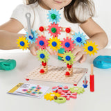 Maxbell Wooden Gears Toys Building Blocks for Boys and Girls 2 3 4 5 Years Old Party