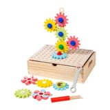 Maxbell Wooden Gears Toys Building Blocks for Boys and Girls 2 3 4 5 Years Old Party