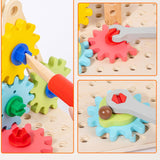 Maxbell Wooden Gears Toys Building Blocks for Boys and Girls 2 3 4 5 Years Old Party