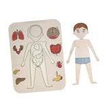 Maxbell Body Puzzle for Kids Wooden Toy Jigsaw for Boys Girls Preschool Learning Toy