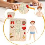 Maxbell Body Puzzle for Kids Wooden Toy Jigsaw for Boys Girls Preschool Learning Toy