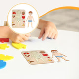 Maxbell Body Puzzle for Kids Wooden Toy Jigsaw for Boys Girls Preschool Learning Toy