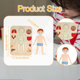 Maxbell Body Puzzle for Kids Wooden Toy Jigsaw for Boys Girls Preschool Learning Toy