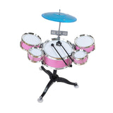 Maxbell Kids Drum Set Compact Jazz Drum Kit for Boys Girls Concert Stage Performance Pink