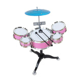 Maxbell Kids Drum Set Compact Jazz Drum Kit for Boys Girls Concert Stage Performance Pink