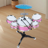 Maxbell Kids Drum Set Compact Jazz Drum Kit for Boys Girls Concert Stage Performance Pink