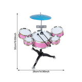 Maxbell Kids Drum Set Compact Jazz Drum Kit for Boys Girls Concert Stage Performance Pink